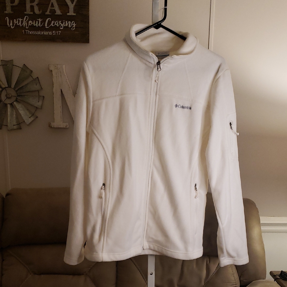 Columbia Women's White Fleece Jacket L